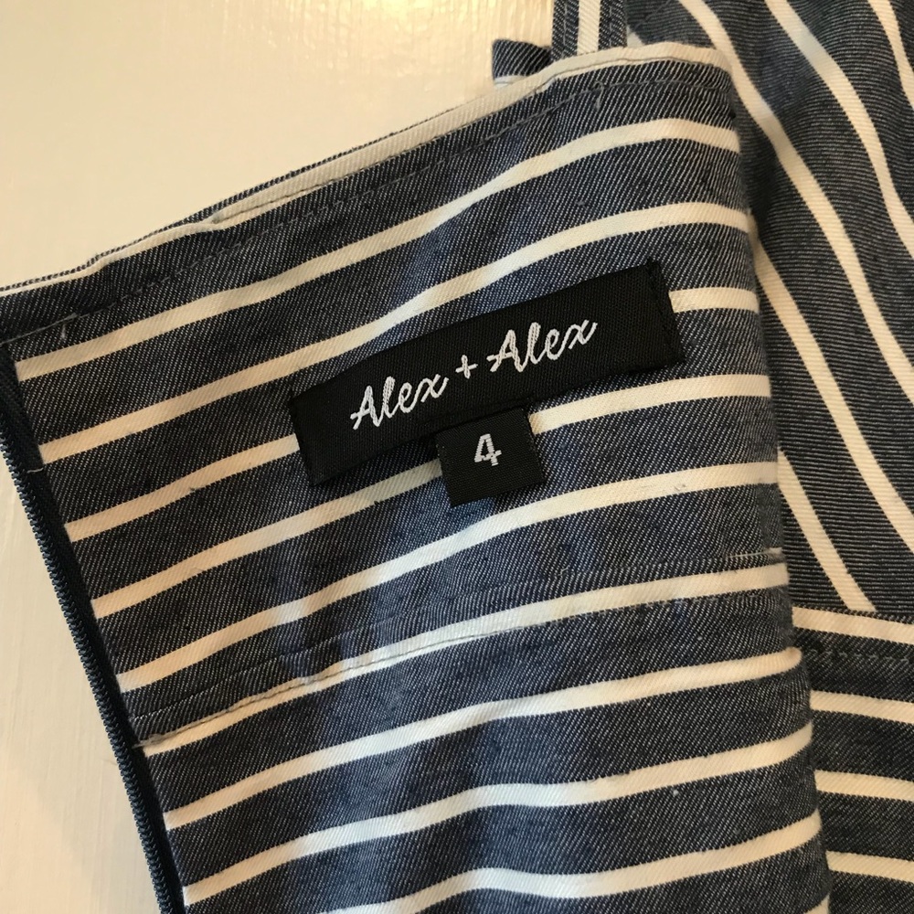 Alex + Alex grey and white striped dress - Picture 3 of 5